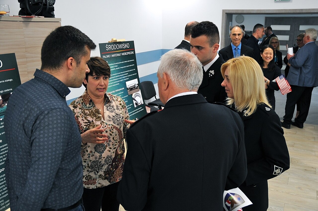 File photo: File photo: Attendees gather during a Missile Defense Agency town hall concerning the Aegis Ashore missile-defense site under construction in Poland. Illustrative context; not a photograph of the reported event.