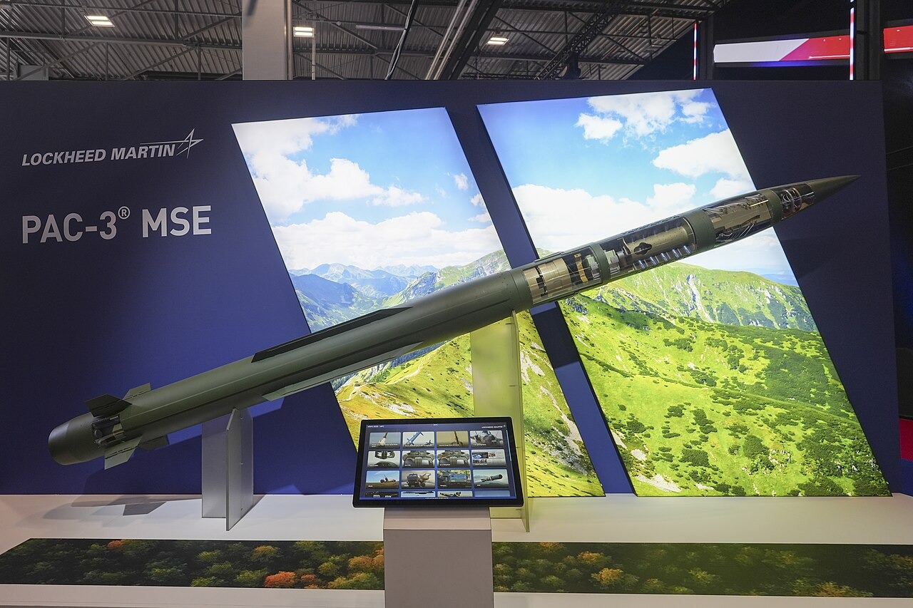 File photo: A PAC-3 MSE missile displayed at a defense exhibition in Kielce, Poland. Illustrative context; not a photograph of the reported event.